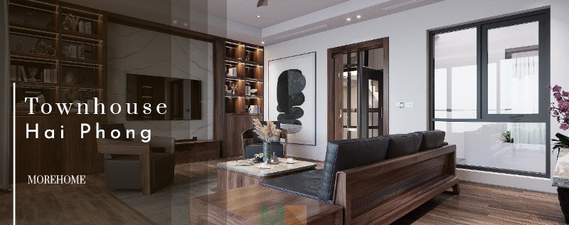  Thiết kế nội thất gỗ óc chó đẹp tại nhà lô phố 4 tầng tại Lê Hồng Phong Hải Phòng